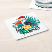 メレカリキマカ熱帯ジャングルバード スクエアペーパーコースター (アングル)