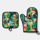 メレカリキマカ熱帯ジャングルバード 鍋つかみ&鍋敷きセット (正面)