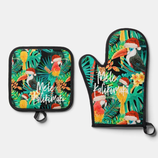 メレカリキマカ熱帯ジャングルバード 鍋つかみ&鍋敷きセット (正面)
