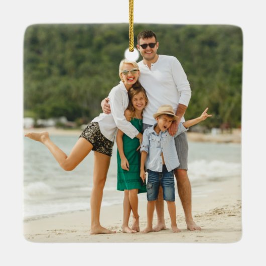 メレカリキマカ熱帯ハワイアンクリスマスフォト セラミックオーナメント (裏面)