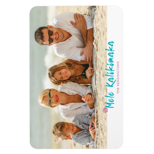 メレカリキマカ熱帯ハワイアンクリスマスフォト マグネット (縦)