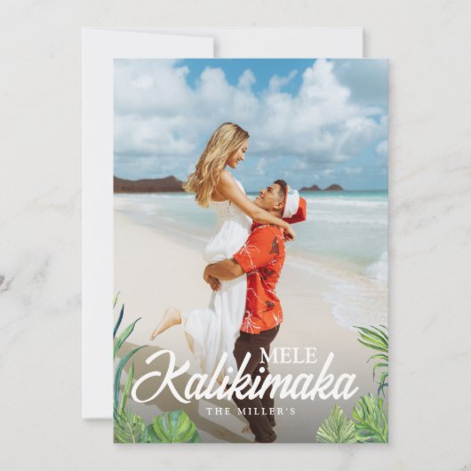 メレカリキマカ熱帯パームクリスマスフォト シーズンカード (正面)