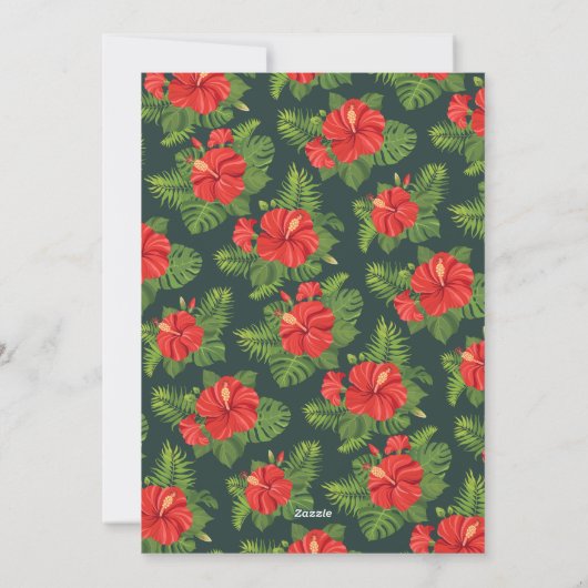 メレカリキマカ熱帯フローラ写真クリスマス シーズンカード (裏面)