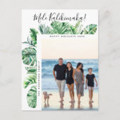 メレカリキマカ熱帯植物性クリスマスフォト シーズンポストカード (正面)