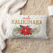 メレカリキマカ金ゴールドグリッターポインセチア ランバークッション (ブランケット)