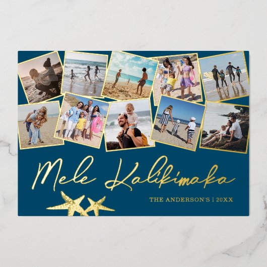 メレカリキマカ10フォトコラージフォイルホリデーカード 箔シーズンカード (正面)