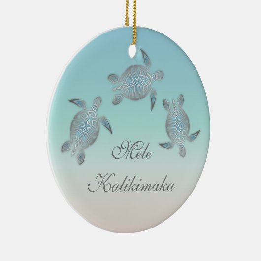 メレカリキマカ |ウミガメハワイアンクリスマス セラミックオーナメント (右)