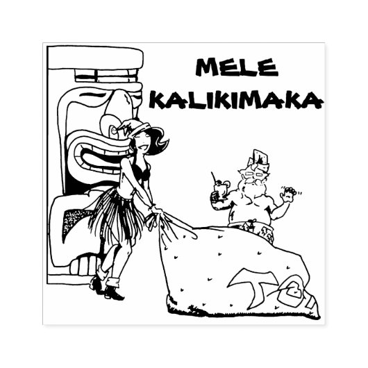 メレカリキマカ – クリスマスティキとサンタ ラバースタンプ (インプリント)