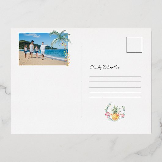 メレカリキマカ |クリスマスファミリーフォトポストカード 箔シーズンポストカード (裏面)