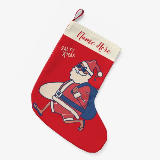 メレカリキマカ – サンおもしろいタハワイアンクリスマス スモールクリスマスストッキング (正面 (吊り時))