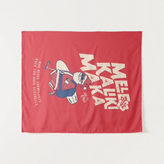 メレカリキマカ – サンおもしろいタハワイアンクリスマスT タペストリー (正面(横))