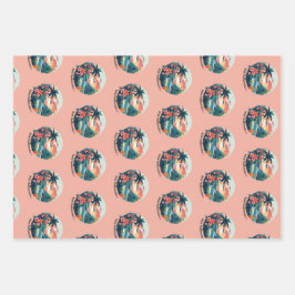 メレカリキマカ、サンタドッグ、クリスマス暖炉 ラッピングペーパーシート