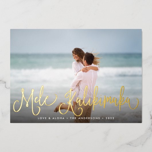 メレカリキマカ |ハワイの写真 箔シーズンカード (正面)
