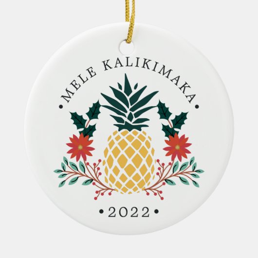 メレカリキマカ |ハワイアンの写真 セラミックオーナメント (正面)