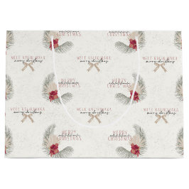 メレカリキマカ、ハワイアンスタイルクリスマス ラージペーパーバッグ