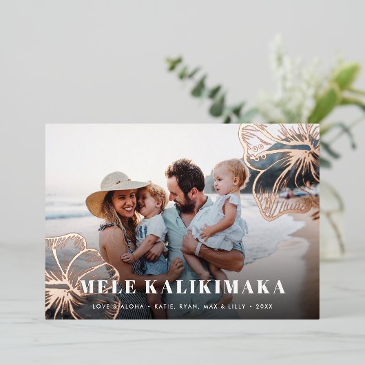 メレカリキマカ |ハワイアンフローラ写真 箔シーズンカード (立ち正面)