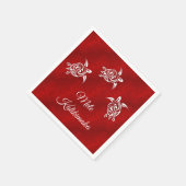 メレカリキマカ |白いウミガメ赤 |クリスマス スタンダードカクテルナプキン (角)