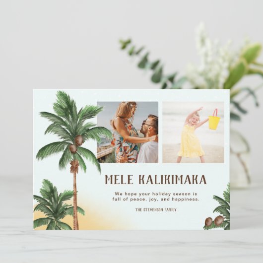 メレモダンカリキマカHawaiクリスマスパーム写真 シーズンカード (スタンド正面)