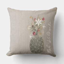 メレ&アイランドパイン、ハワイアンスタイルクリスマス クッション