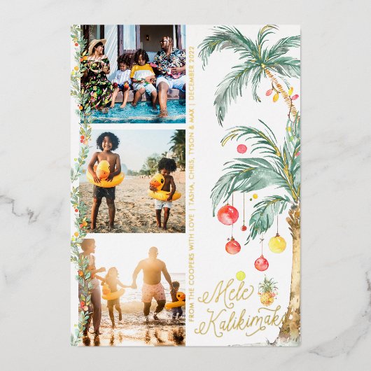 メレ・カリキマカ | クリスマス フォト コラージュ カード (正面)