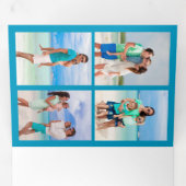 メレ・カリキマカ ファミリー フォト コラージュ 青い海辺 三つ折りクリスマスカード (内部最初)