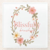 メロウ開花 ガラスコースター (正面)