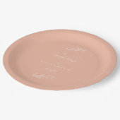 メロエレガントピンクミニマ葉リスト結婚ズ ペーパープレート (アングル)