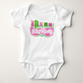 メロカスタムン誕生日の1歳 ベビーボディスーツ (正面)