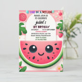 メロクールン1歳の誕生日にピンクの夏の1日 招待状 (スタンド正面)