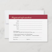 メロットレッドビジネスガライベント企業のRSVP 出欠カード (裏面)