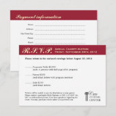 メロットレッドビジネスガライベント企業のRSVP 出欠カード (正面/裏面)