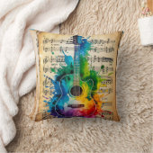 メロディカラフル:絵を描ヴィンテージ音楽のギター クッション (ブランケット)