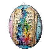 メロディカラフル:絵を描ヴィンテージ音楽のギター ダーツボード (正面右)