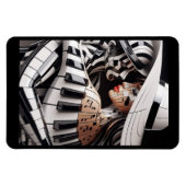 「メロディック・エンブレイス芸術的 – 音楽をテーマにしたマグネット」 マグネット (横)