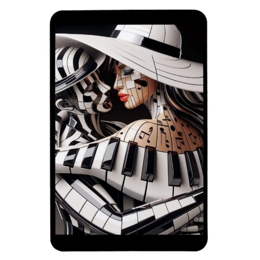 「メロディック・エンブレイス芸術的 – 音楽をテーマにしたマグネット」 マグネット (縦)