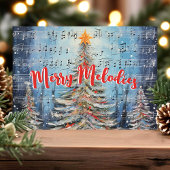 メロディメリース水彩ミュージカルクリスマスツリー シーズンカード