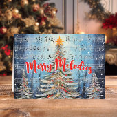メロディメリース水彩ミュージカルクリスマスツリー シーズンカード