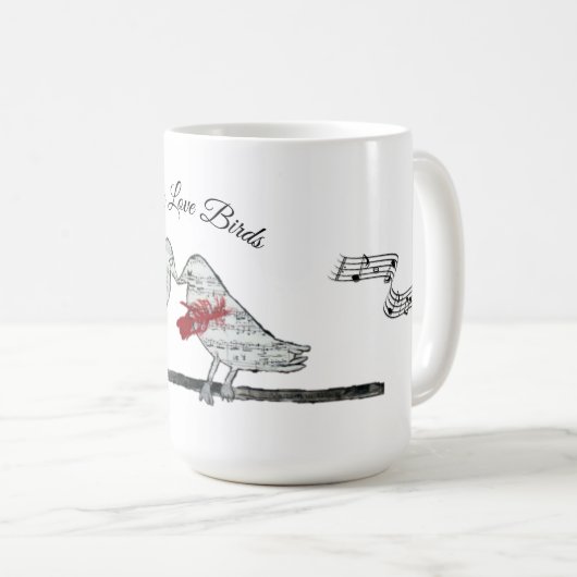 メロディー愛鳥-音符 コーヒーマグカップ (正面右)