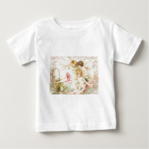 メロディー-天使、花、音楽 ベビーTシャツ
