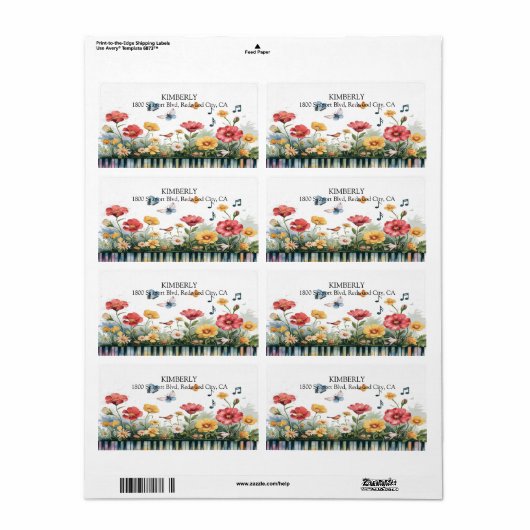 メロディ開花 ラベル (フルシート)