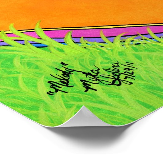 「メロディ」レインボーギターヒッピー妖精ポスター ポスター (角)