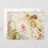 メロディ – 天使、花、音楽 ポストカード (正面/裏面)