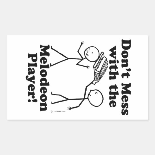 メロデオンのプレイヤーと対戦しない 長方形シール (正面)