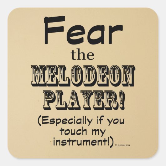 メロデオン選手のスクエアステッカーを恐れる スクエアシール (正面)