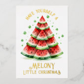 メロニーなクリスマスを楽しんで 箔シーズンカード (正面)