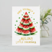 メロニーなクリスマスを楽しんで 箔シーズンカード (立ち正面)