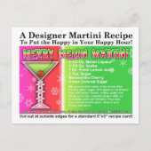 メロメリーンクリスマスマルティーニレシピカードはがき ポストカード (正面)