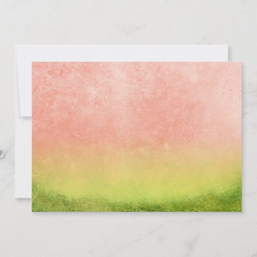 メロモダンン写真に1枚 |夏の子供の誕生日 招待状 (裏面)