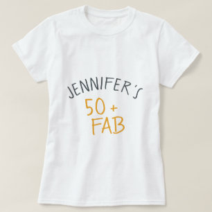メロモダンーカジュアルイエロー50ファブラス誕生日 Tシャツ