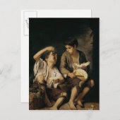 メロンおよびブドウ1645-46年を食べている2人の子供 ポストカード (正面/裏面)